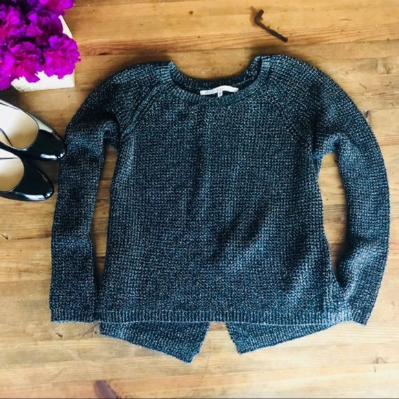 RACHEL Rachel Roy Black Sweater Open Back Glitter - Picture 3 of 7